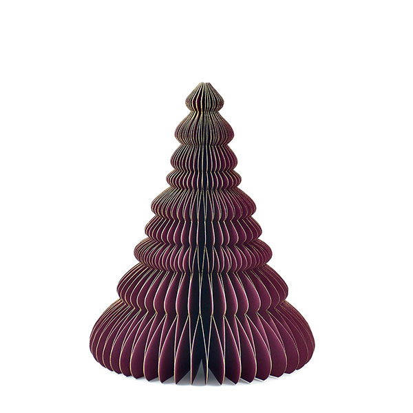 Weihnachtsbaum ORIGAMI 24 cm beere, Goldrand, Papier