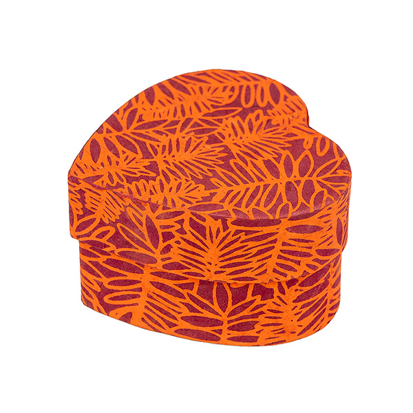 Dekobox Herzform L, FARN, purpur-orange / CONTIGO Fairtrade Onlineshop