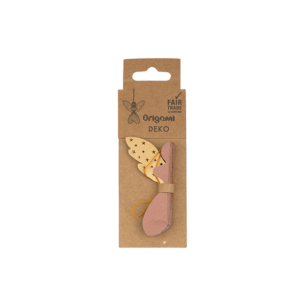 Papierdeko Engel Origami 7cm mauve Sterne, Papier kaufen Papierdeko Engel Origami 7cm mauve Sterne, Papier / CONTIGO Fairtrade Onlineshop