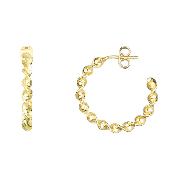 Ohrstecker Creole Twist,  22K vergoldet