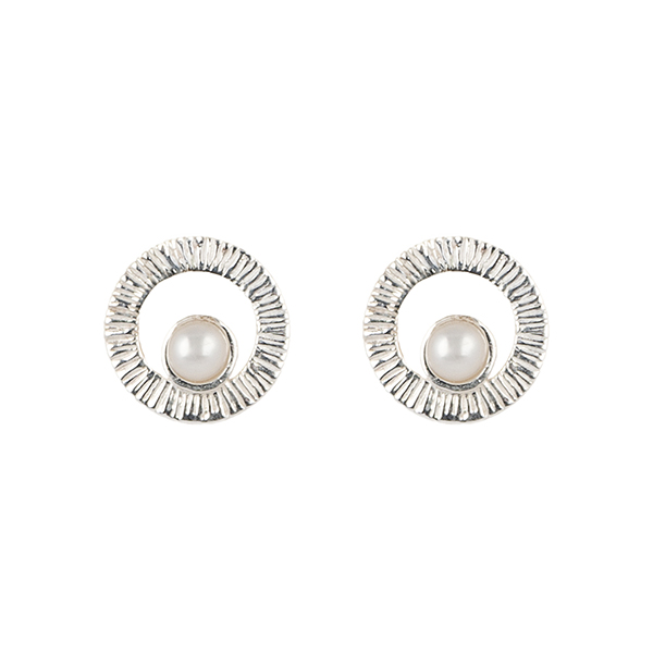 Ohrstecker SONNE MIT PERLE, Silber / CONTIGO Fairtrade Onlineshop