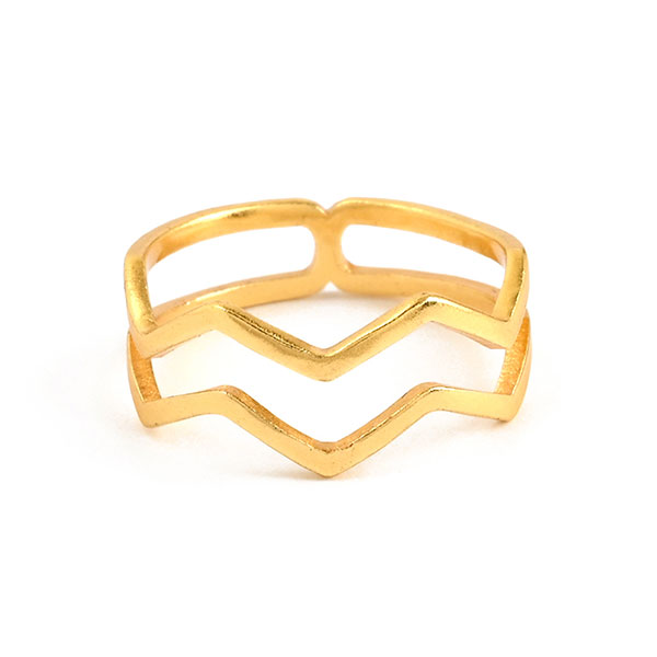 Ring WAVES, 22K vergoldet  [S01]