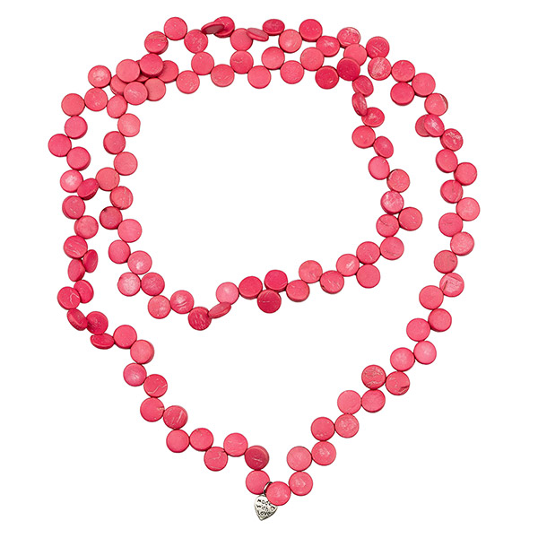 Halskette Puntos 100cm, rosa-pink, Kokosnuss / CONTIGO Fairtrade Onlineshop