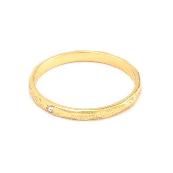 Ring Zirkonia, 22 K vergoldet, [S01] / CONTIGO Fairtrade Onlineshop