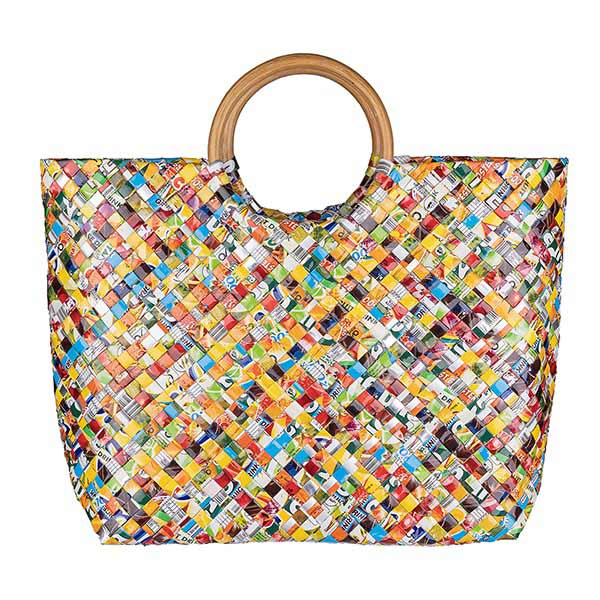 Saftpack UPCYCLING Handtasche Rattan, bunt / CONTIGO Fairtrade Onlineshop