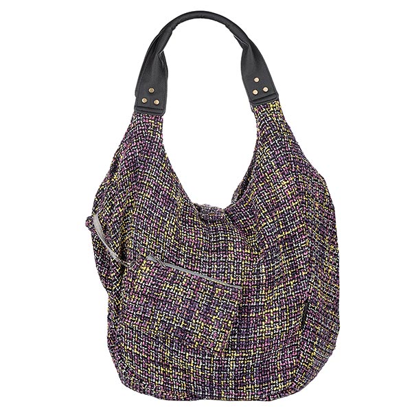 Tasche HOBOBAG lilac tweed, lila-schwarz, Wollmix / CONTIGO Fairtrade Onlineshop