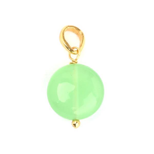 Anhänger, Chalcedon grün, Mix&Match, 22K vergoldet