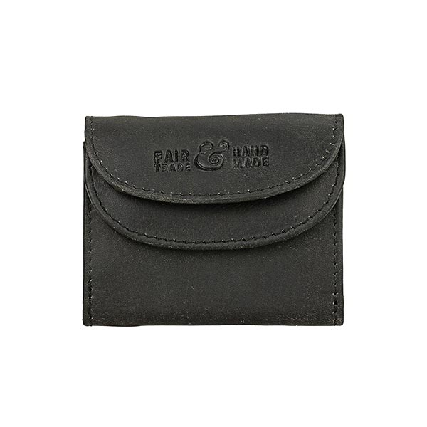 Börse Vintage-MINI schwarz, Rindsleder / CONTIGO Fairtrade Onlineshop