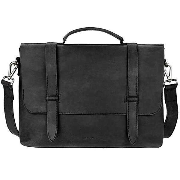 Laptoptasche 14 Zoll METRO schwarz, Ziegenleder