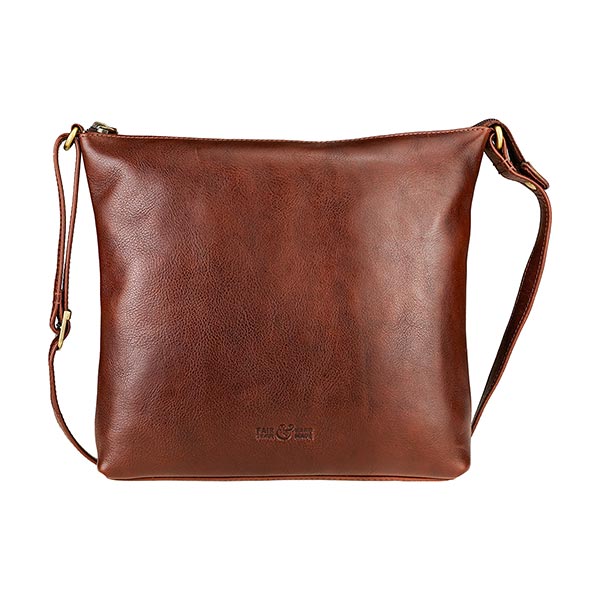 Handtasche Tumbled-SOMA kastanie, Rindsleder