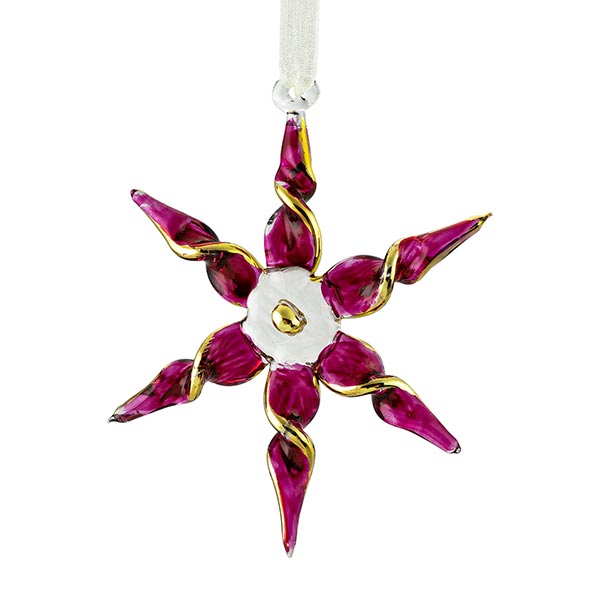 Glasstern 7cm ALEXANDRIA, beere-gold