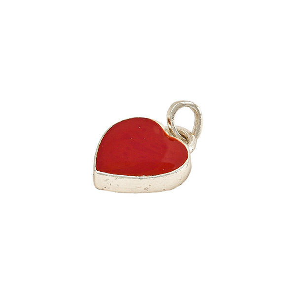 Anhänger, Herz, rot, Mix&Match, Emaille, versilbert / CONTIGO Fairtrade Onlineshop