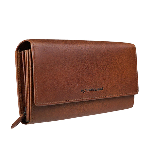 Brieftasche 10x19cm chestnut, Ziegenleder / CONTIGO Fairtrade Onlineshop