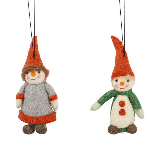 Dekoanhänger WEIHNACHTSWICHTEL (Stückpreis), Wollfilz