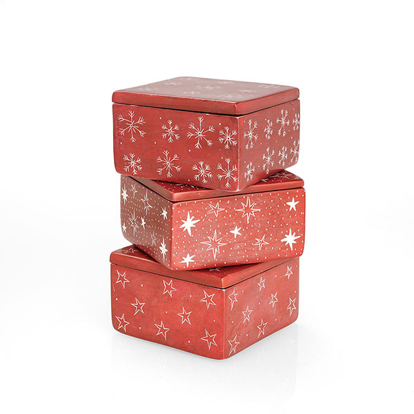 Schmuckkasten/ Dose 7x7cm rot (Stückpreis), Speckstein Schmuckkasten/ Dose 7x7cm rot (Stückpreis), Speckstein