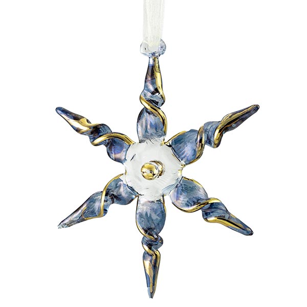 Glasstern 7cm ALEXANDRIA, nachtblau-gold