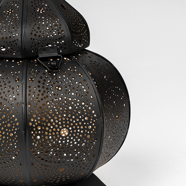 Laterne 29x18cm, ORIENTAL LIGHTS,  schwarz-gold, Eisenblech / CONTIGO Fairtrade Onlineshop