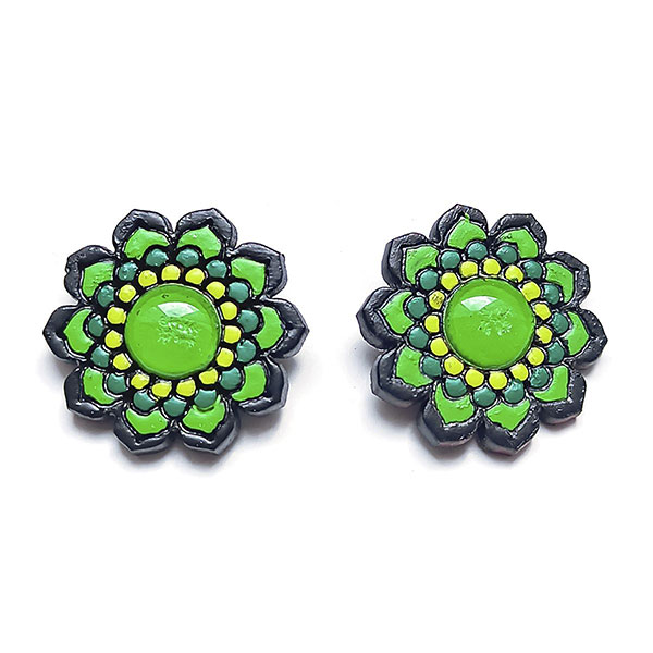Ohrstecker BLÜTEN FREUDE grün, Flaschenkürbis