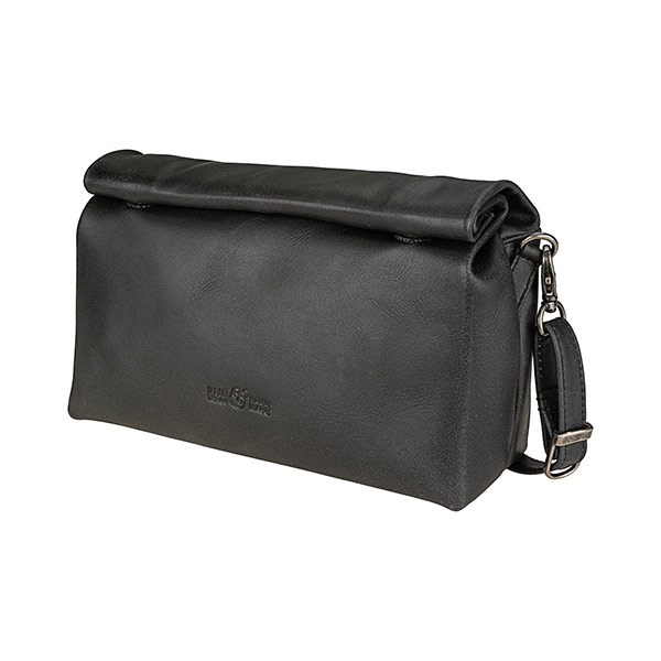 Tasche Vintage-LUNCHbag S schwarz, Rindsleder / CONTIGO Fairtrade Onlineshop