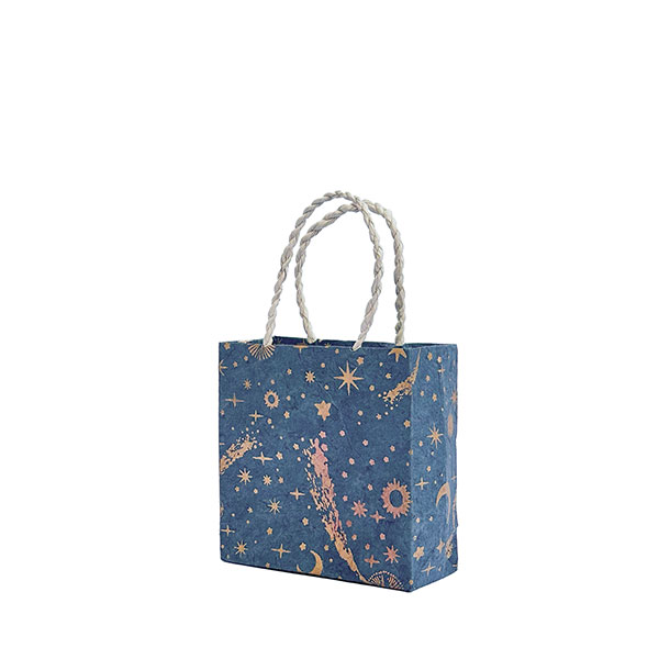 Geschenktüte XS FIRMAMENT nachtblau-gold-kupfer, Loktapapier