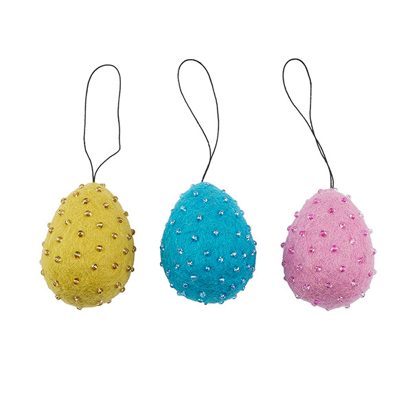 Anhänger Ostereier BEADS (Stückpreis), Wollfilz