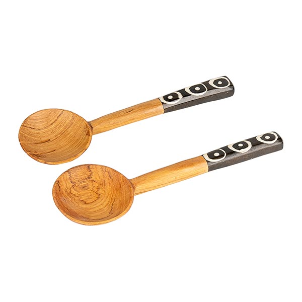 Salatbesteck 29cm BONE rund, Olivenholz / CONTIGO Fairtrade Onlineshop
