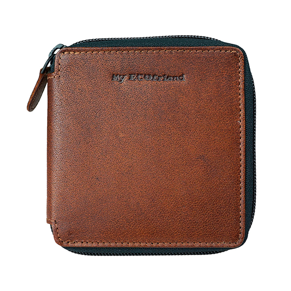 Börse SQUARE SPORTY chestnut, Ziegenleder / CONTIGO Fairtrade Onlineshop