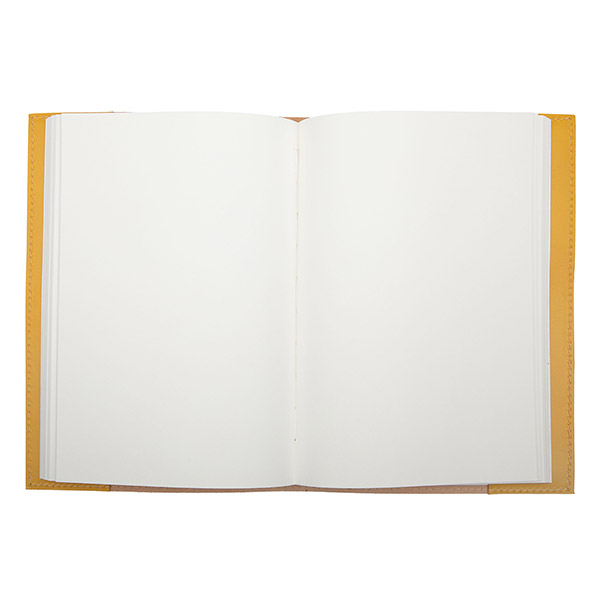 Notizbuch M PATCH, currygelb, nachfüllbar, Leder / CONTIGO Fairtrade Onlineshop