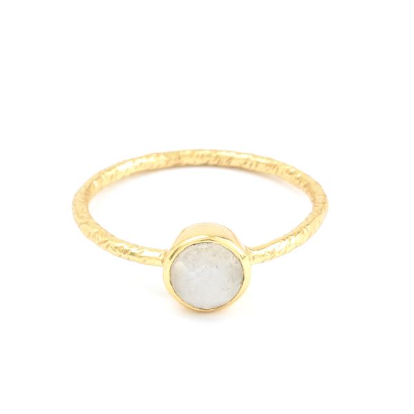 Ring Mondstein, 22 K vergoldet, [S01] / CONTIGO Fairtrade Onlineshop