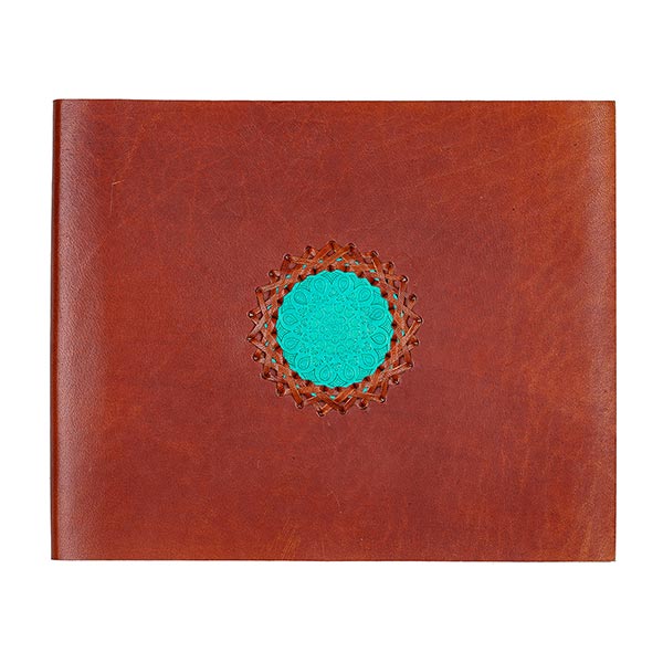 Album, Fotoalbum, 23x28cm MANDALA braun, Leder