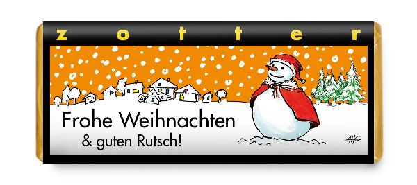 Zotter -  Frohe Weihnachten & guten Rutsch! 70g BIO / CONTIGO Fairtrade Onlineshop