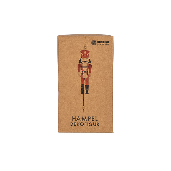 Hampelfigur Nußknacker rot-schwarz, MDF