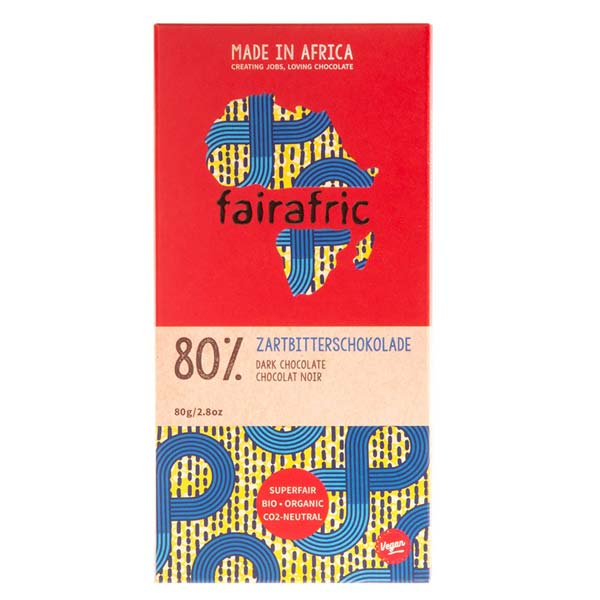 fairafric - BIO Zartbitterschokolade 80% 80g / CONTIGO Fairtrade Onlineshop
