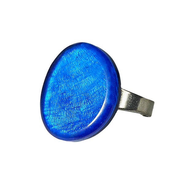 Ring oval saphirblau, Capiz