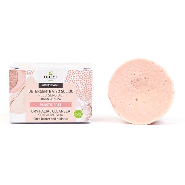 feste Seife zur Gesichtsreinigung Sheabutter und Hibiskus 35g, Bio, Naturkosmetik