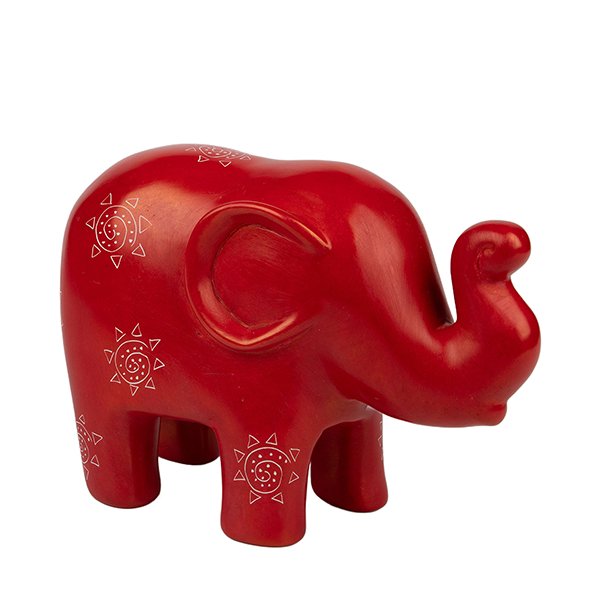 Elefant ABBY XL rot, Speckstein