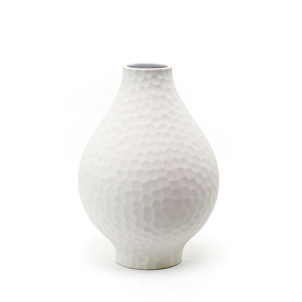 Vase NOVA, 20 cm, weiß, handgemachte Keramik