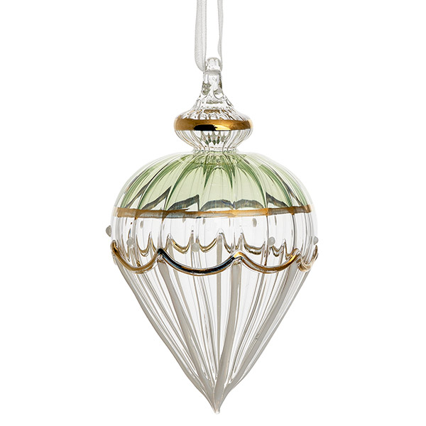 Glasdekoration 8cm Invicta, grün-gold