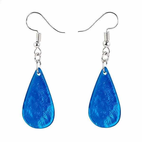 Ohrringe DROP, saphirblau, Capiz / CONTIGO Fairtrade Onlineshop