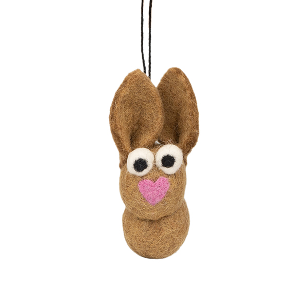 Dekoanhänger HASE braun, Wollfilz / CONTIGO Fairtrade Onlineshop