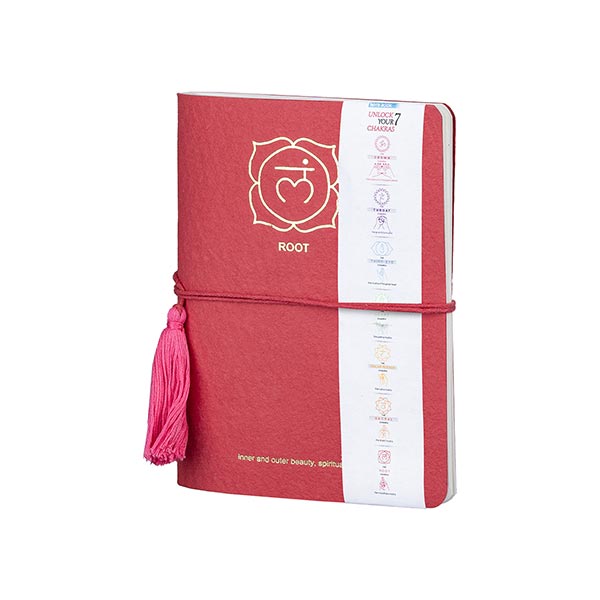 Notizbuch Chakra 18x13cm ROOT, Recyclingpapier handgeschöpft / CONTIGO Fairtrade Onlineshop
