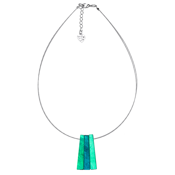 Halskette STICKS Grüntöne, Capiz