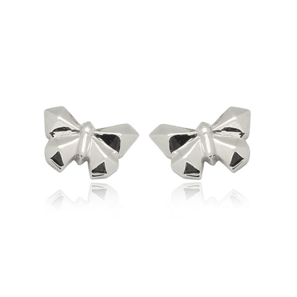 Ohrstecker Origami Schmetterling, Silber