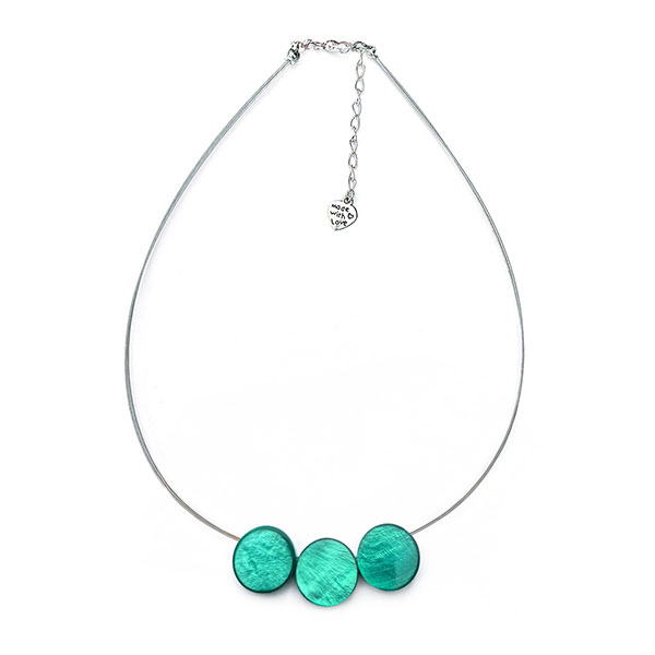 Halskette TRIO DISC grün, Capiz