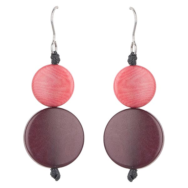 Ohrringe multicolor beere-koralle, Tagua