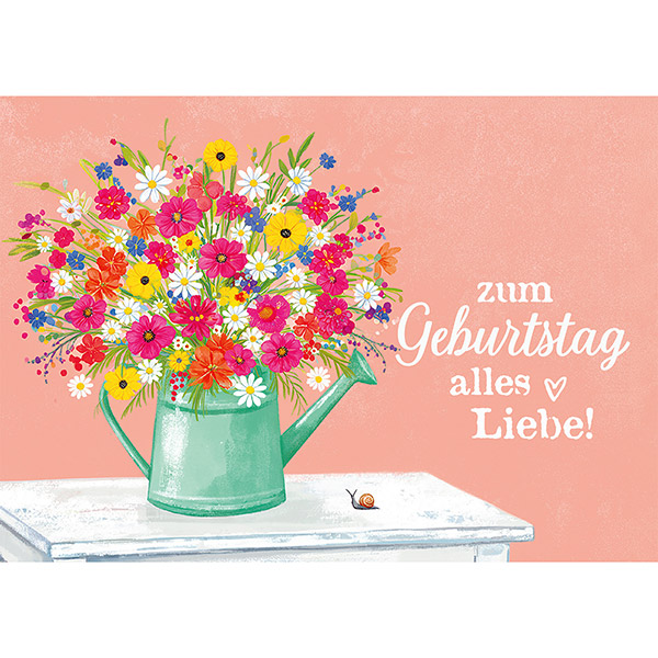 Grußkarte M Blumenkanne / CONTIGO Fairtrade Onlineshop