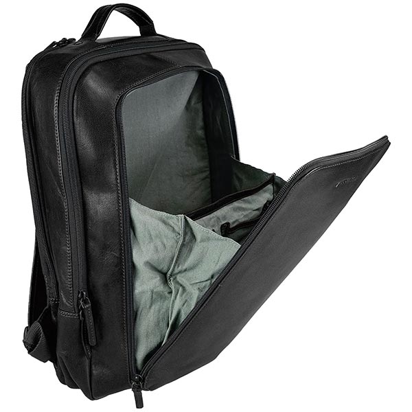 Business Rucksack schwarz, Ziegenleder / CONTIGO Fairtrade Onlineshop
