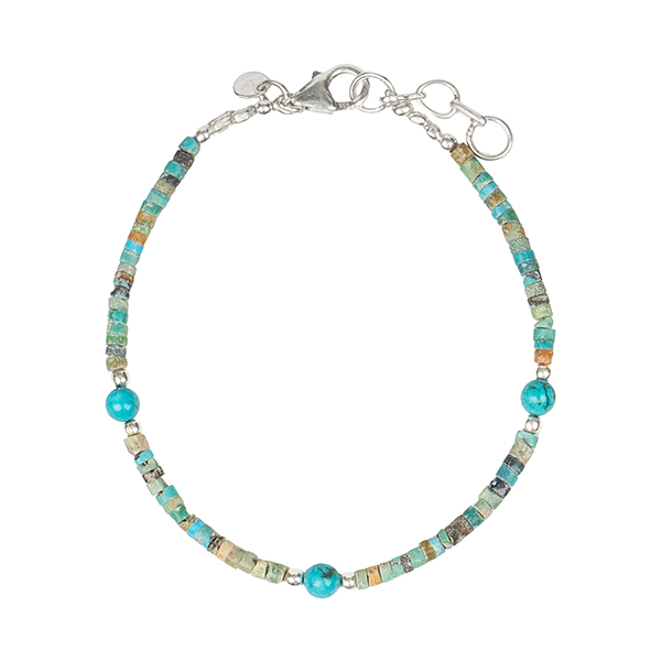Armband  Türkis- und Silberperlen / CONTIGO Fairtrade Onlineshop