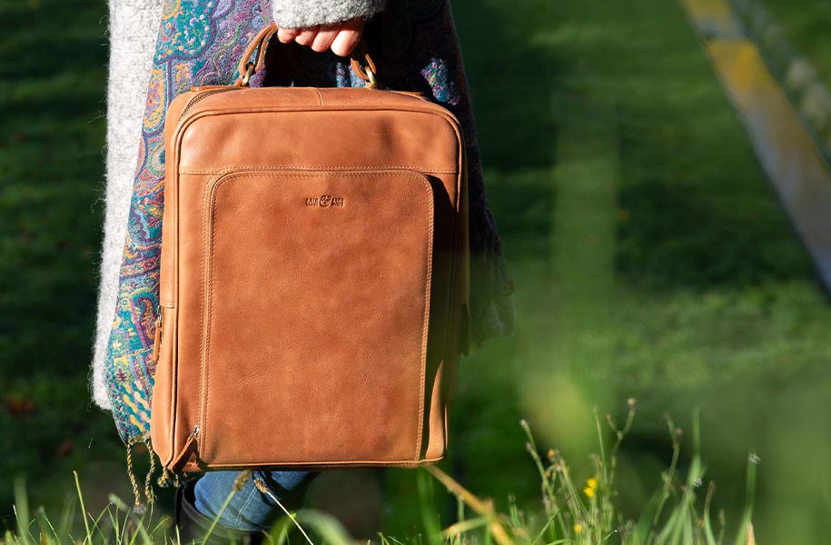 Brauner Fair Trade Lederrucksack von CONTIGO Fairtrade Onlineshop