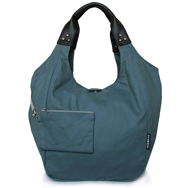 Tasche HOBOBAG, UNI blaugrau, Baumwollcanvas / CONTIGO Fairtrade Onlineshop